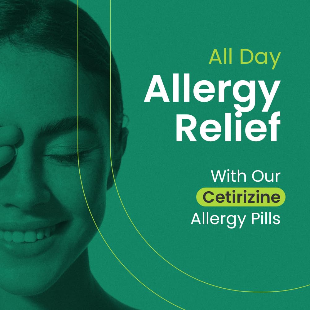 Crcle Cetirizine HCL 10mg 365 Tablets - Allergy Pills Non Drowsy & 24 Hour Allergy Medicine to Support Allergy Relief, Antihist
