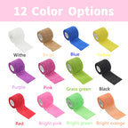 12 Pack 2 x 5 Yards Self Adhesive Elastic Bandage Wrap Stretch Self-Adherent Tape for First Aid,Sports, Wrist, Ankle (12 Colors)