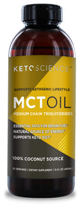 KETO SCIENCE Ketogenic MCT Oil, Dietary Supplement, Made from 100% Coconuts, Promotes Energy, Unflavored, 15 Fl Oz