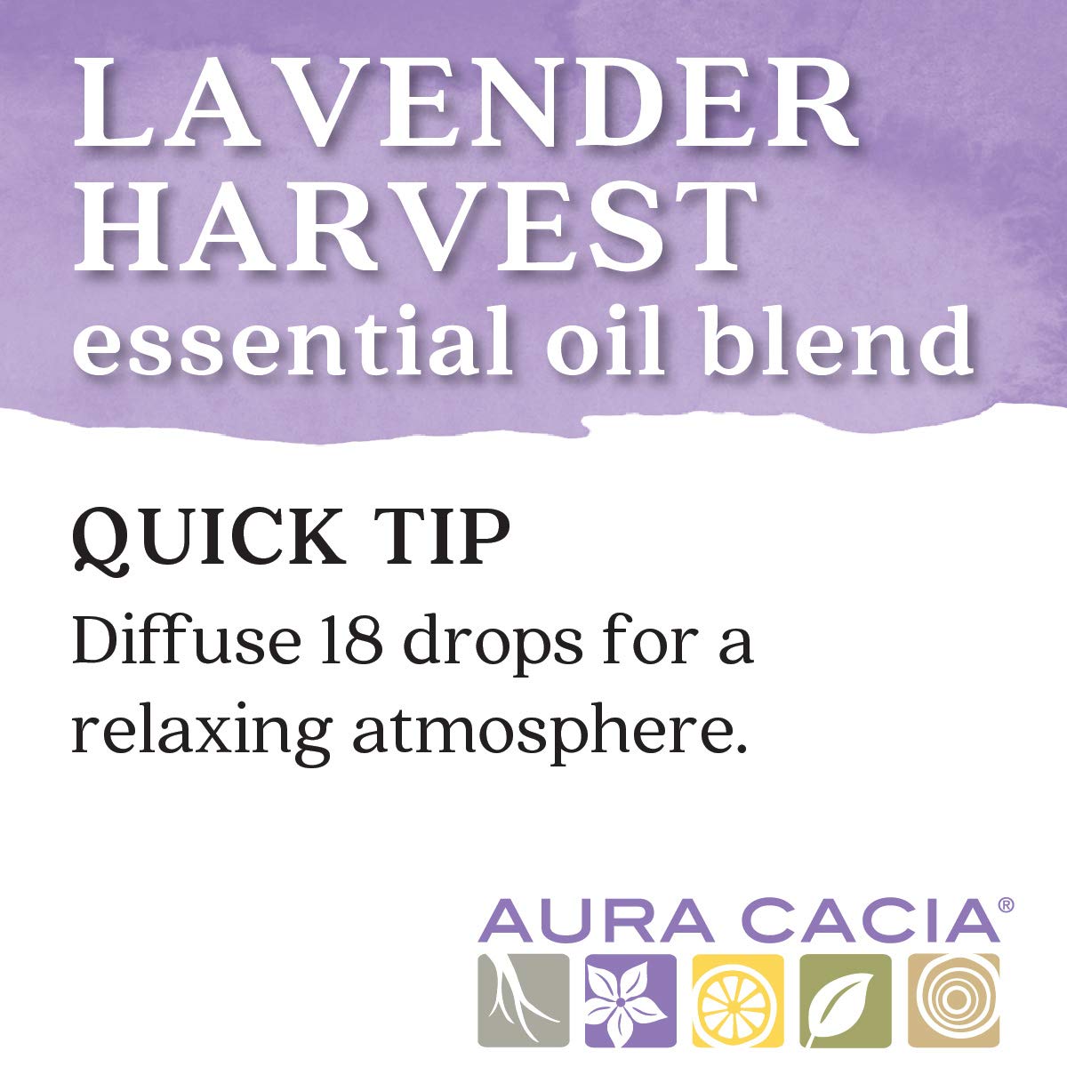 Aura Cacia 100 Percent Pure Lavender Harvest Essential Oil, 0.5 Ounce - 6 per case.6