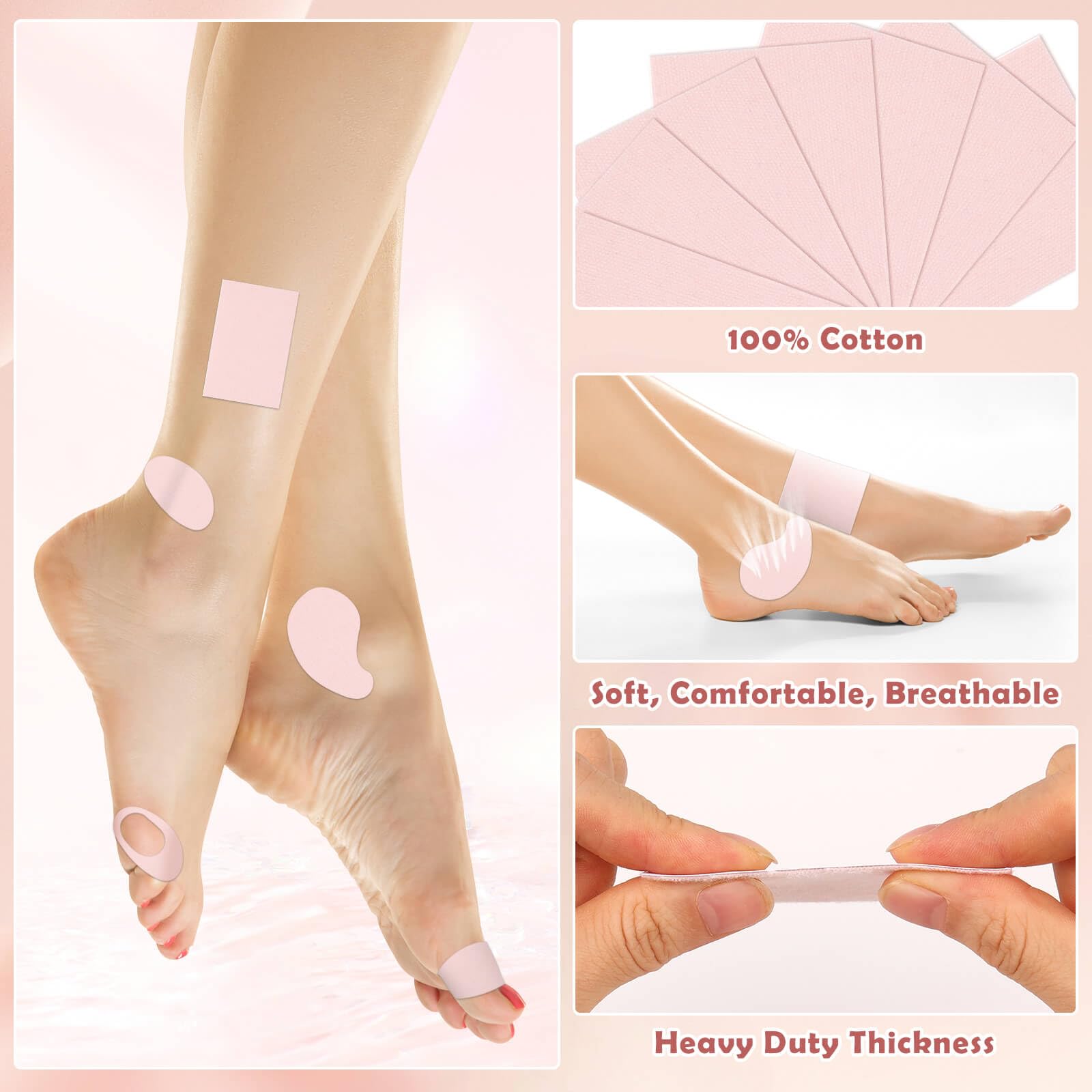 Jupwalz 15Ft Moleskin for Feet & 20Sheets Extra Durable Moleskin Tape, Adhesive Cotton Moleskin for Blisters, Mole Skin Tape Rol