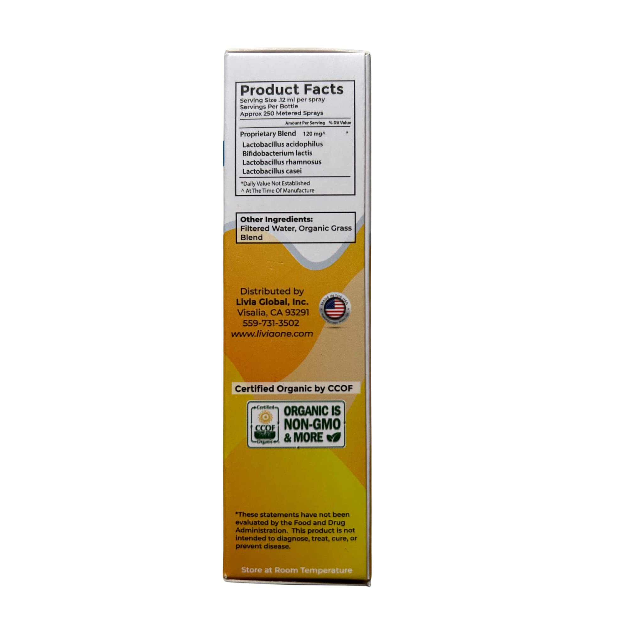 LiviaOne Nasal Spray, All-Natural Plant Based Probiotic Sinus Spray 1 Fl Oz (Pack of 2)