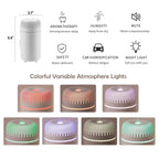 Unee Car Diffuser,USB 100ml Small Humidifier Essential Oil Aroma Diffuser Aromatherapy Diffusers Cool Mist for Car Home Office(W