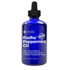 Radha Beauty Peppermint Essential Oil 4 oz - 100% Pure & Therapeutic Grade, Steam Distilled for Aromatherapy, Fresh Minty Scent,