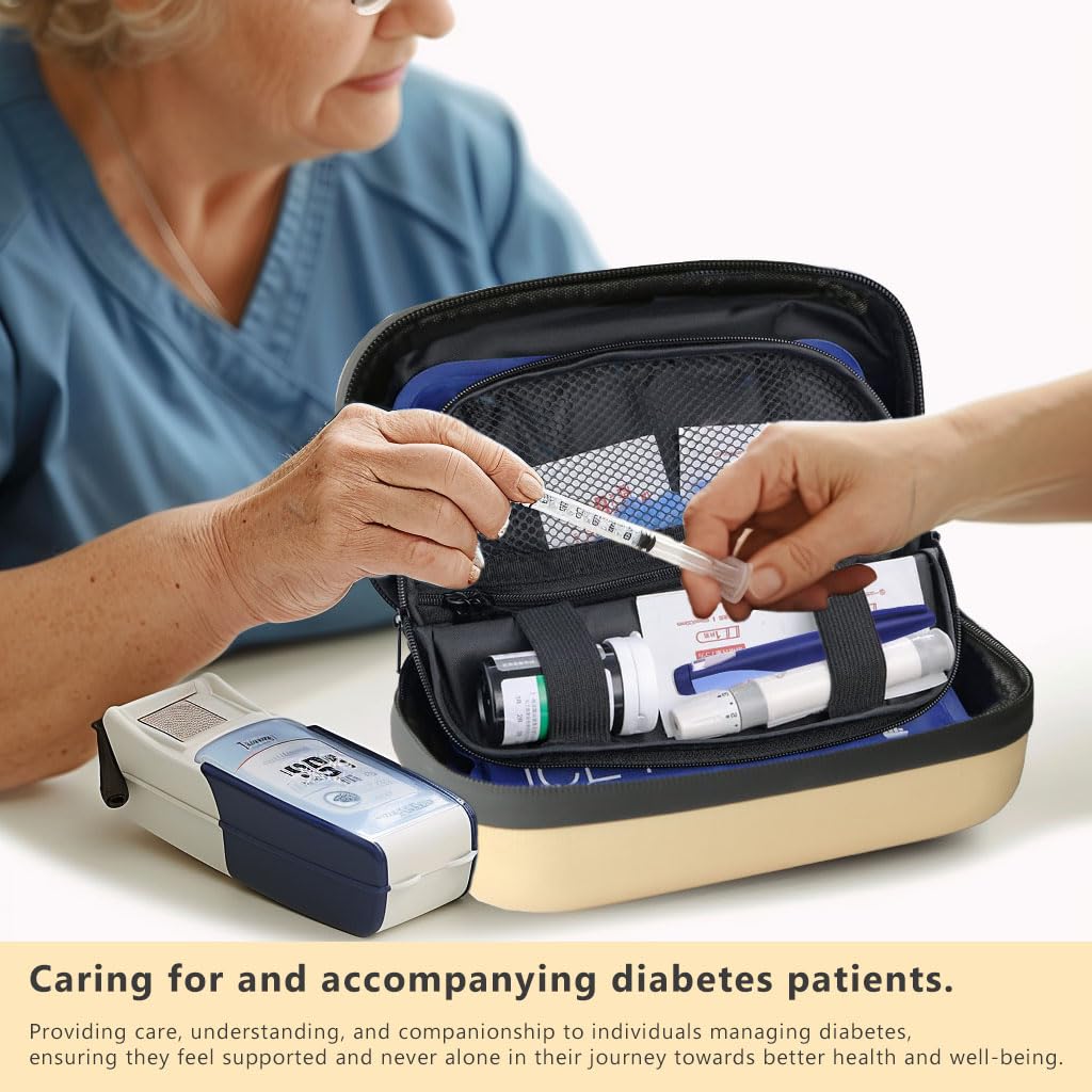 24-Hour Insulin Cooler Travel Case TSA Approved Medication Diabetic Cooler for Daily Life Trip with Thermometer Temperature Disp