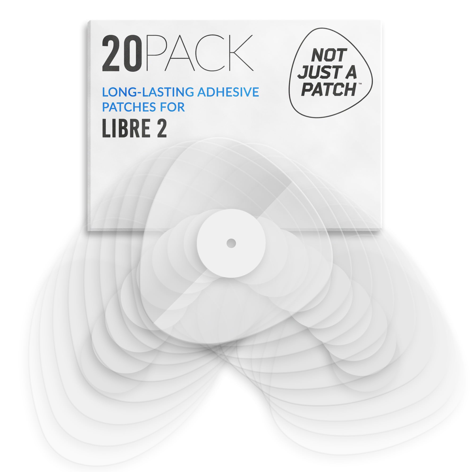 Not Just A Patch Adhesive Patches for Freestyle Libre 2 & Lingo CGM - Water-Resistant & Sweatproof Sensor Covers for 10-14 Days,