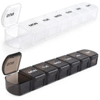 LEMBOL Large Weekly Pill Organizer 2 Pack,Daily Vitamin Case Box 7 Day with XL Compartment,Travel Friendly Medicine Organizer fo