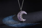 MAIBAOTA Amethyst Necklace Healing Crystals Tree Life Wire Wrapped Crescent Moon Phase Pendant Necklace Mothers Day Gifts for Mo