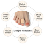 Cuttable Toe Tubes Sleeves 5 Pack, Made of Elastic Fabric Lined with Silicone Gel. Toe Sleeve Protectors Relief Toe Pressure Pai