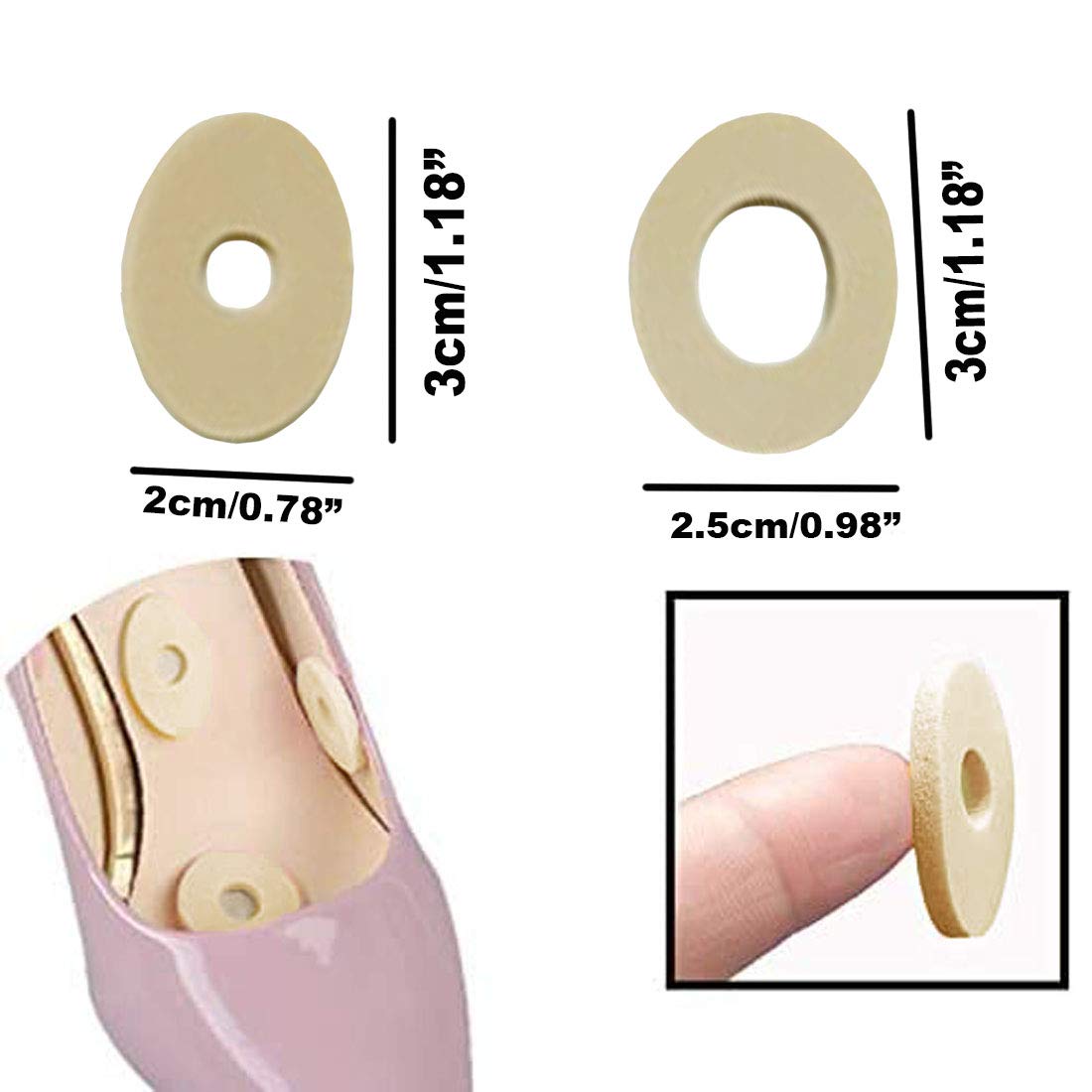 Mcvcoyh 72 Pads Soft Callus Cushions Pads Toe and Foot Protectors for Feet Heel Reducing Rubbing