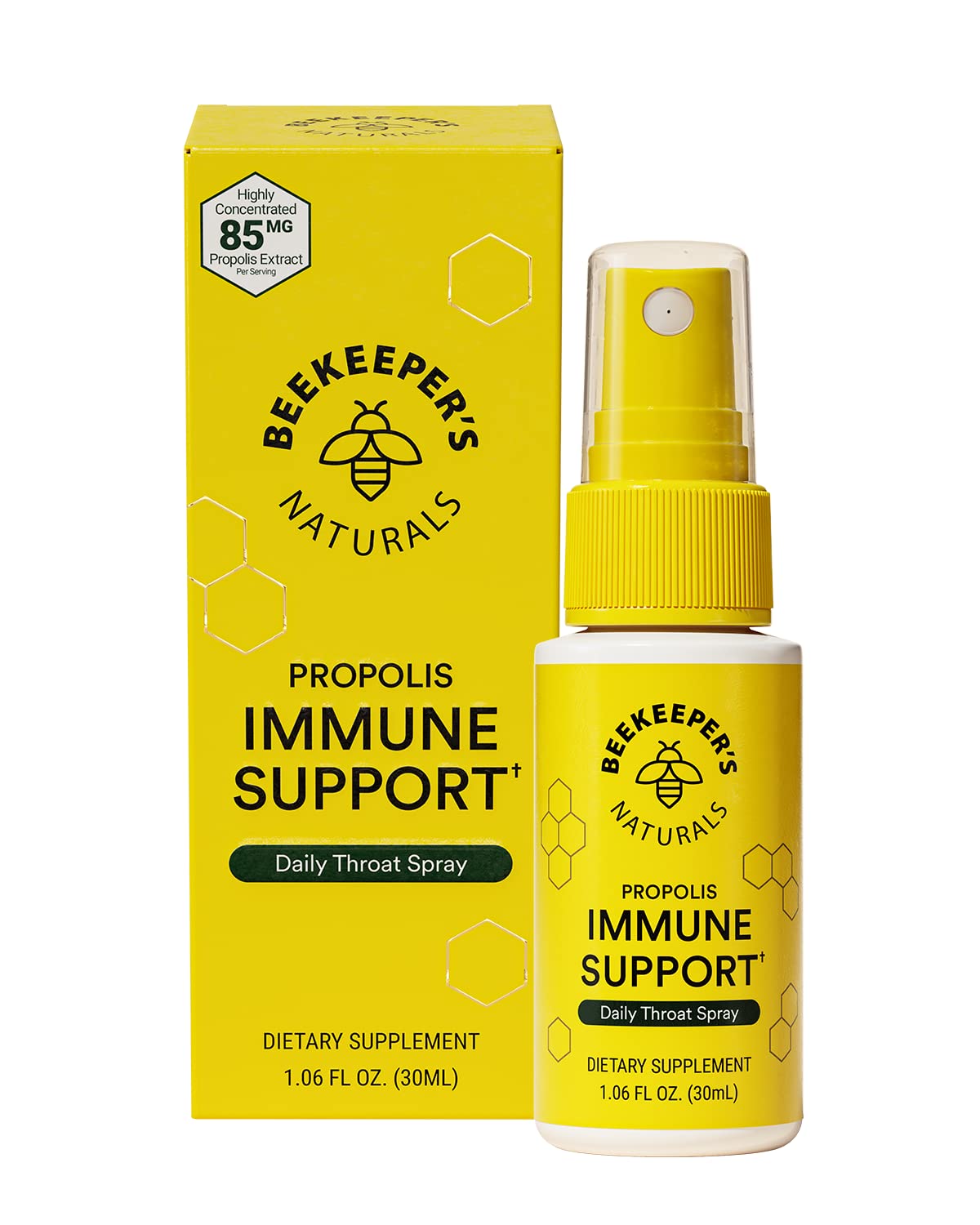 Propolis Throat Spray by Beekeepers Naturals - 95% Bee Propolis Extract, Natural Immune Support & Sore Throat Relief - Antioxid