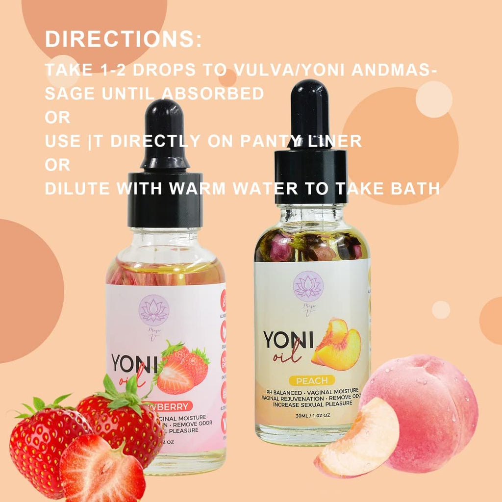 Magical V Yoni Oil For Women Organic Feminine Care Vaginal Moisturizer For Wetness (Strawberry) Ingrown Hair Ph Balance Feminine