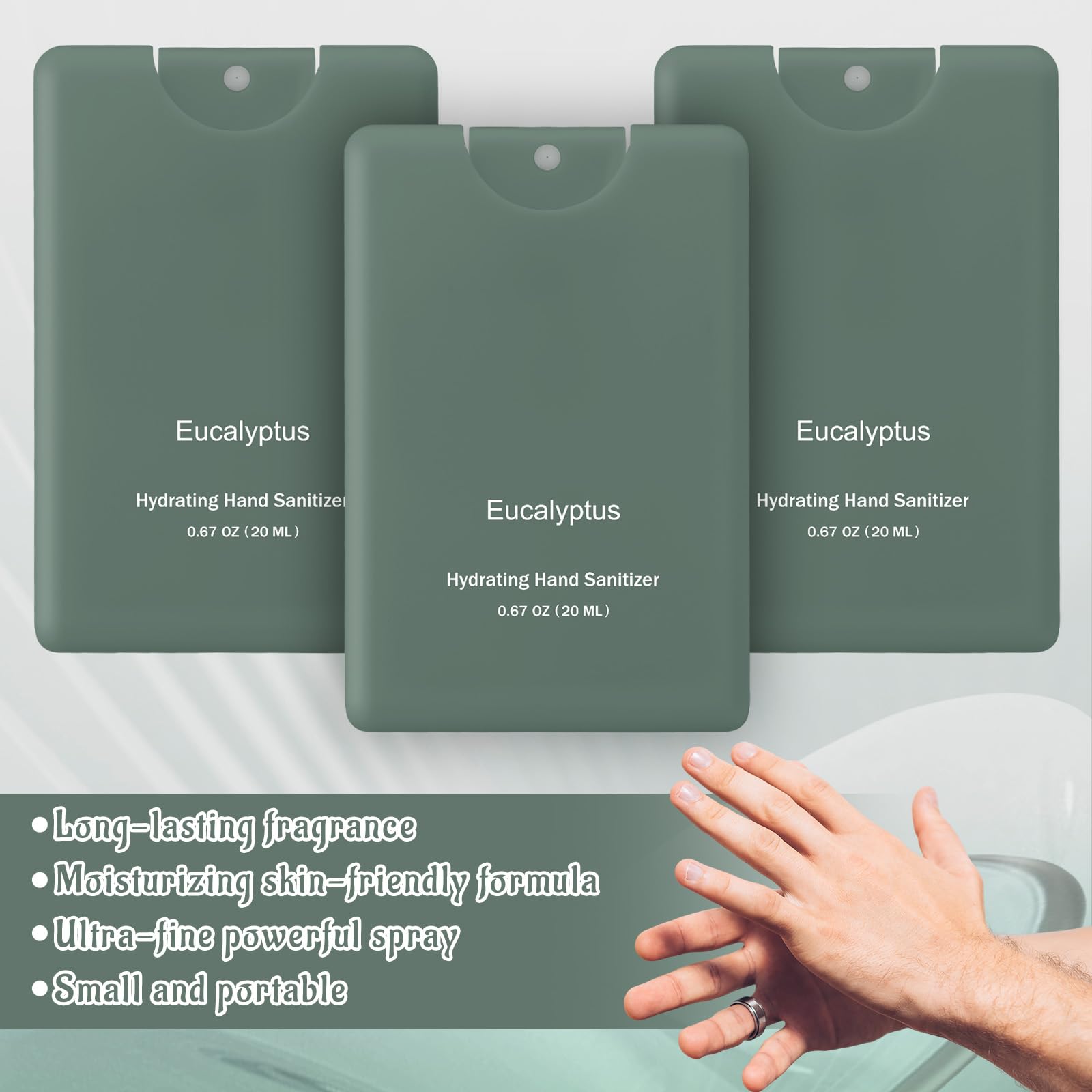 Dansib 24 Pack Dark Green Hand Sanitizer Spray Bulk Travel Size Mini Hydrating Hand Sanitizer for Coworker Staff Women End of Ye
