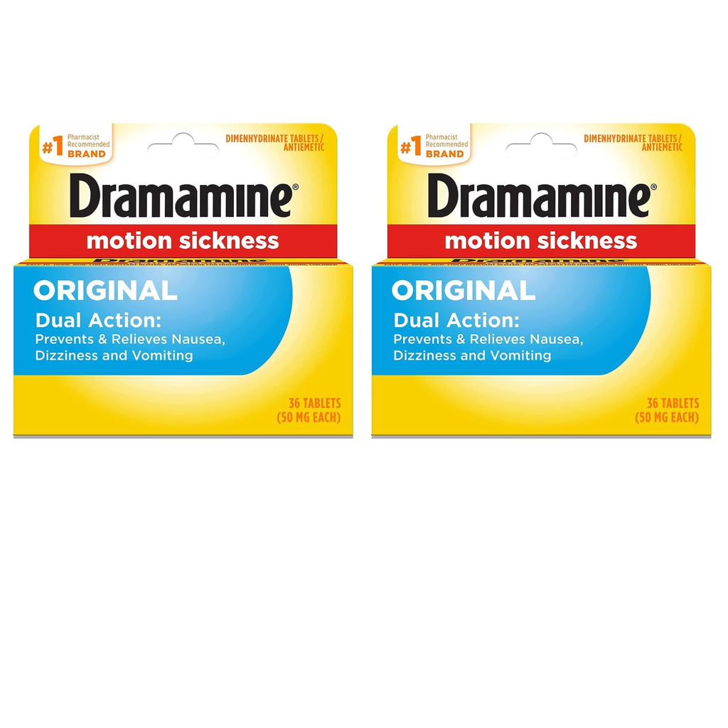 Dramamine Motion Sickness Relief, Original Formula, 36 Count (Pack of ...