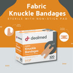 Dealmed Fabric Knuckle Flexible Adhesive Bandages - 100 Count (24 Pack) Bandages with Non-Stick Pad, Latex Free, Wound Care for