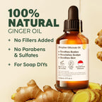 Kukka Ginger Essential Oil for Hair Skin & Massage - 4 Fl Oz - 100% Pure Natural for Soap Making Scent DIY, Spicy, Warming Scent