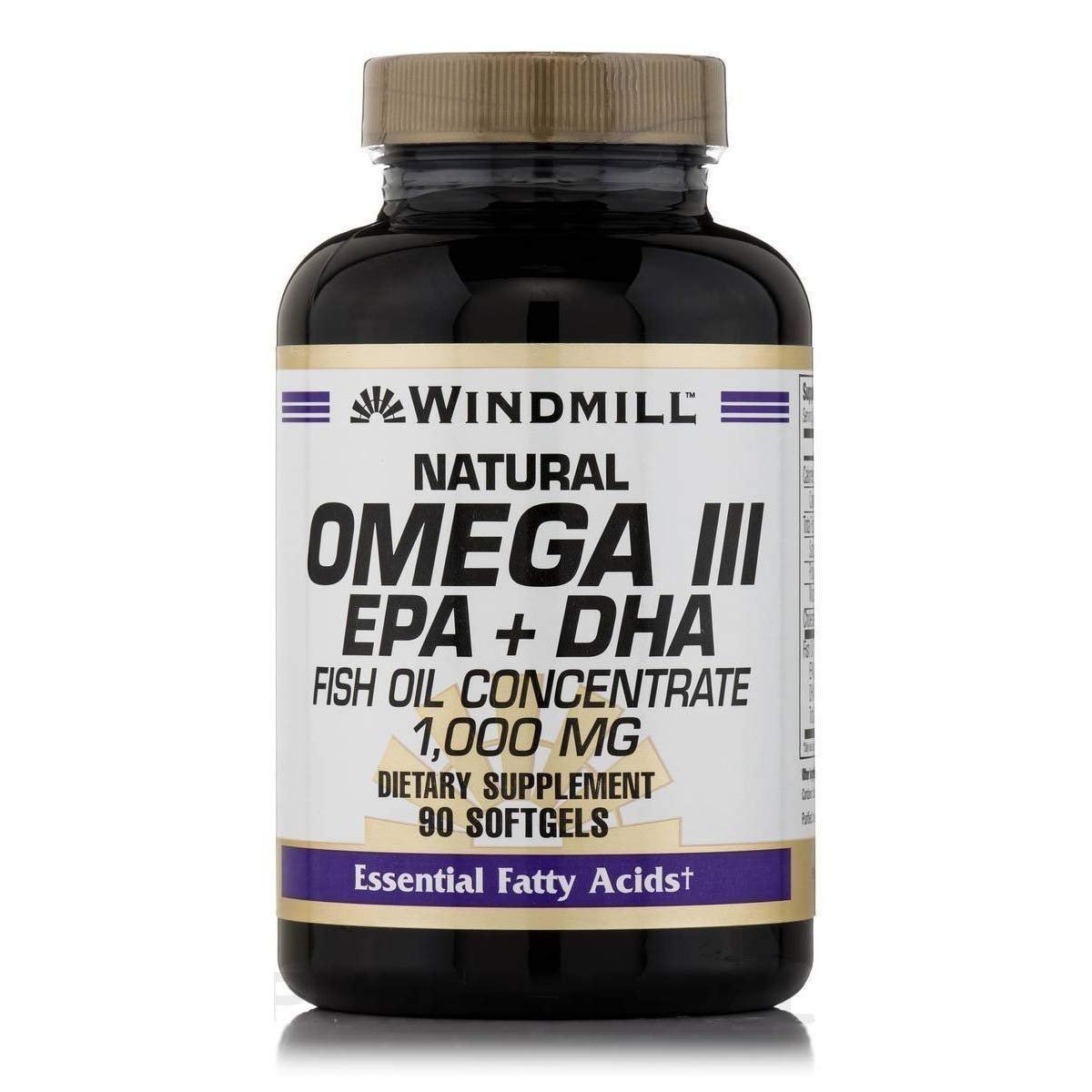 Windmill Omega-3 with EPA & DHA 1,000 mg Softgels, 90 Softgels Per Bottle (4 Bottles)