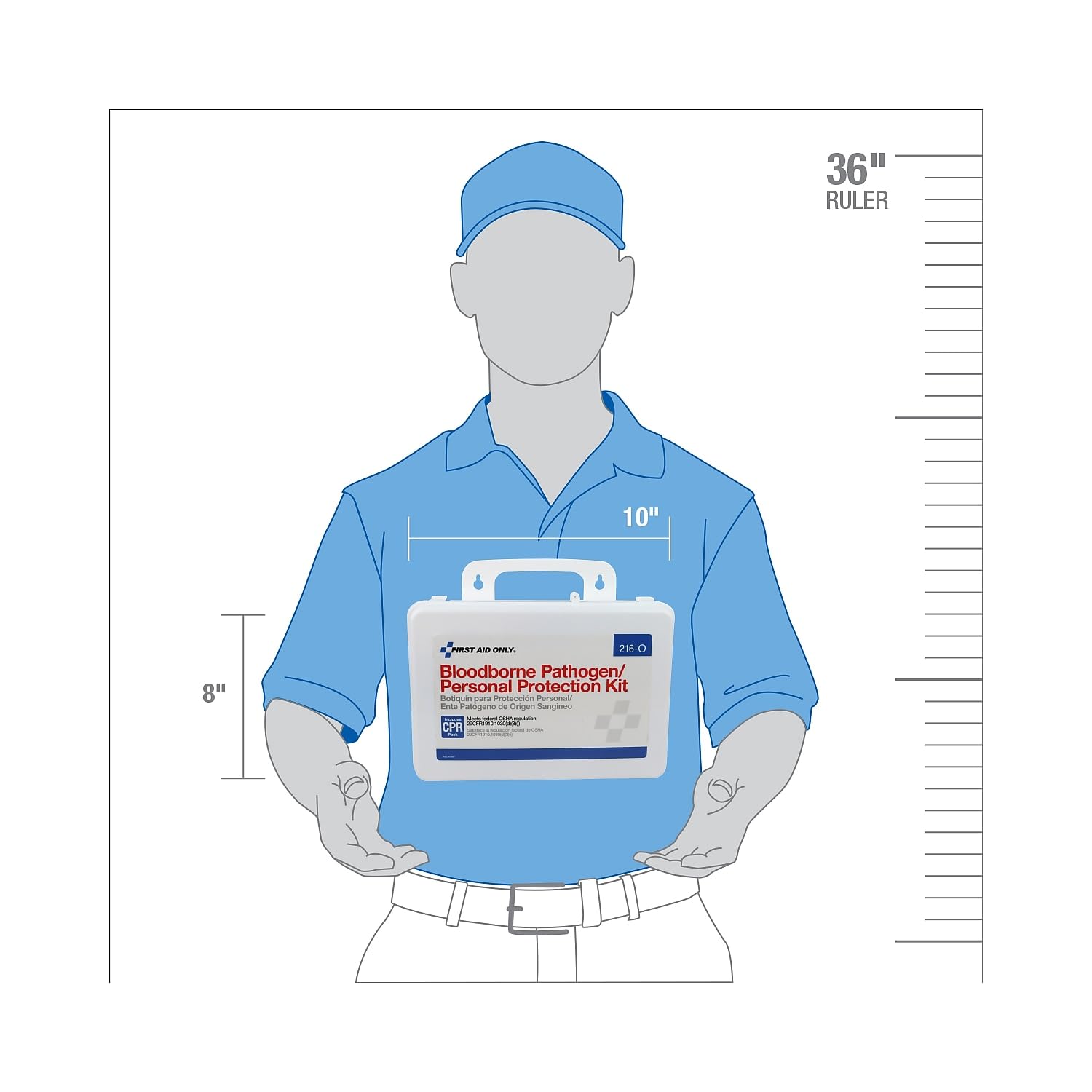 First Aid Only 240AN Unitized First Aid Kit for 10 People, 64-Pieces, OSHA/ANSI, Metal Case