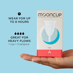 Mooncup The Original Silicone Menstrual Cup, Reusable, Ultra Soft & Easy Insert, Great for Heavy Flows, Size A, Age 30+ or Post
