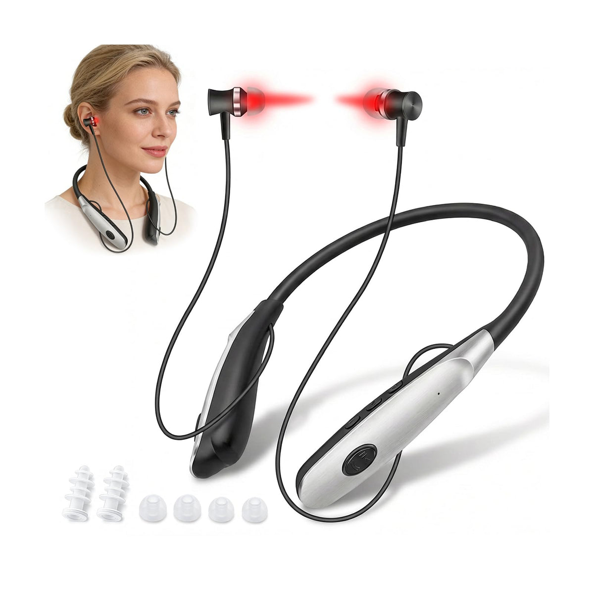 ENLEE 2in1 Red Light Therapy for Ears and Nose, Rechargeable Design