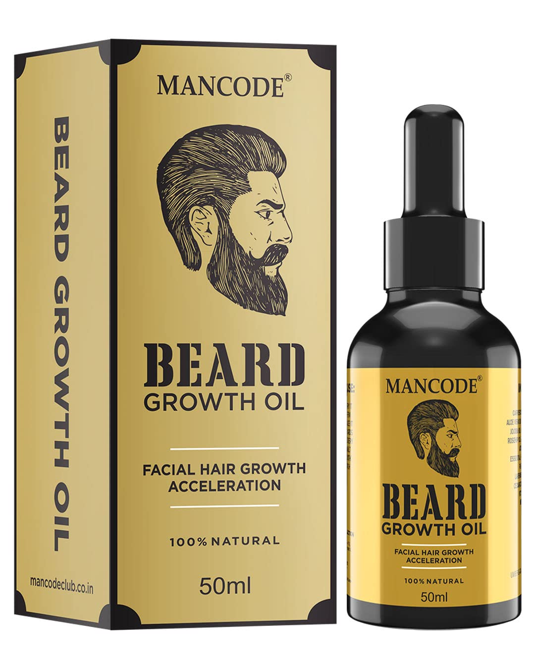 Mancode Beard Growth Oil For Men  50Ml | Enriched With Natural Herbs & Jadibuti | Paraben Free | For Thicker & Longer Beard | R