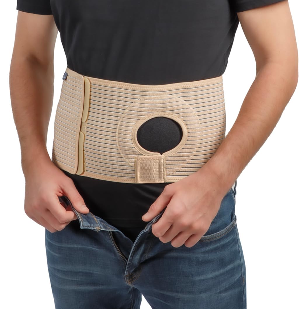 Movibrace Abdominal Ostomy Binder for Post-Operative Care After Colostomy or Ileostomy Surgery Unisex (X-Large, Beige)