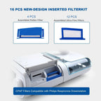 Longevity Turtle 16 Pcs CPAP Filters Compatible with DreamStation1, Replacement Filter Kit Includes 4 Pollen Filter and 12 Dispo