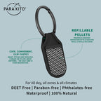 PARAKITO Mosquito Insect & Bug Repellent Clip w/Natural Essential Oils - Waterproof, Outdoor Pest Repeller (Black)