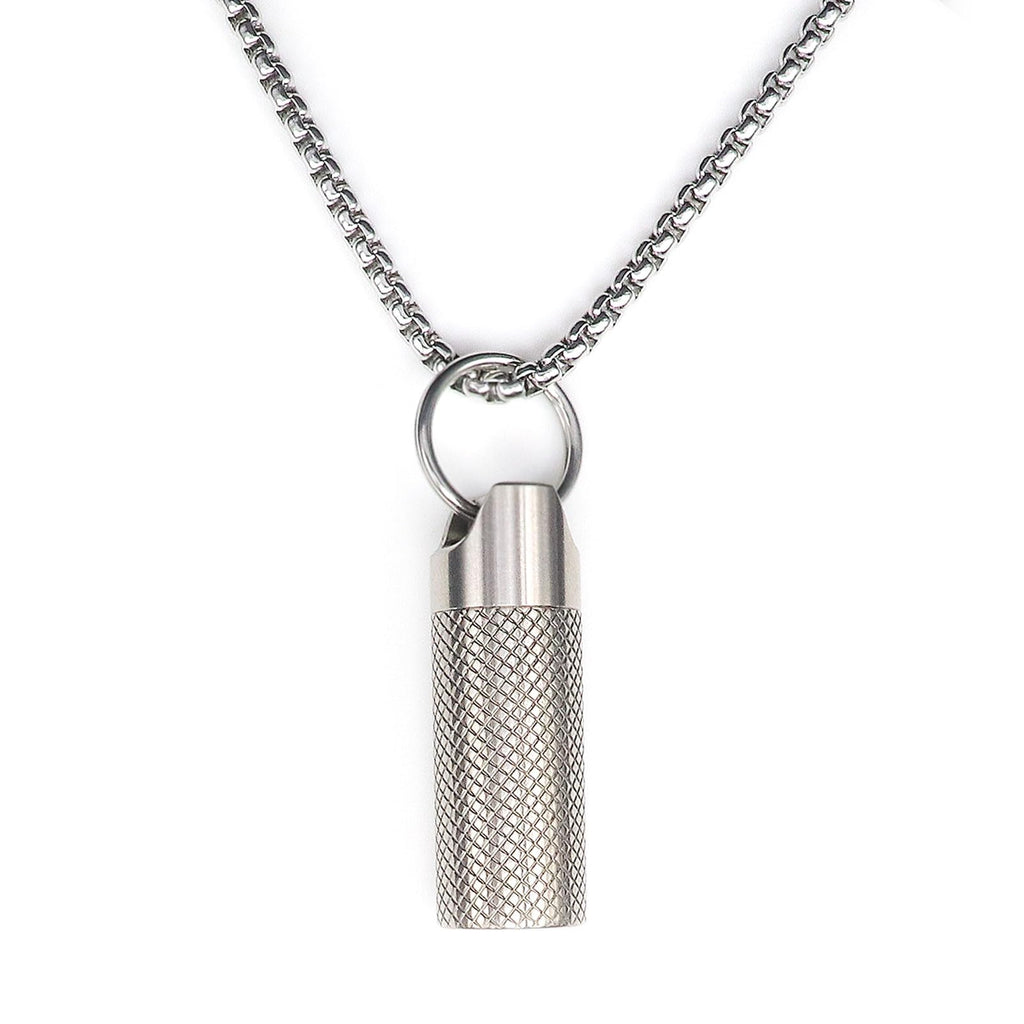 Small Pill Box Titanium Pill Fob Necklace Nitro Mini Waterproof Pill Holder Lightweight Survival Case Keychain Pill Case Necklac