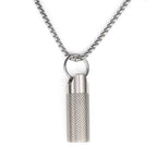 Small Pill Box Titanium Pill Fob Necklace Nitro Mini Waterproof Pill Holder Lightweight Survival Case Keychain Pill Case Necklac