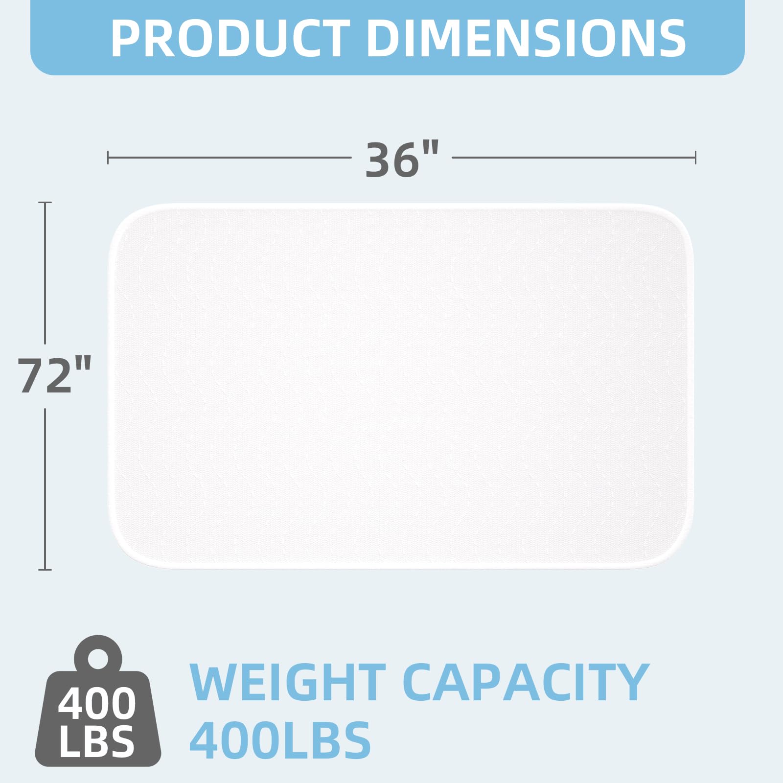 MILDPLUS Ultra-Absorbent Extra Large Washable Waterproof Bed Pads 36X72 Reusable, Leakproof Incontinence Bed Pads for Adults, Ba