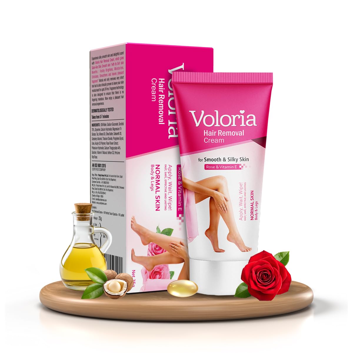 Voloria Hair Removal Cream With Rose And Vitamin E, 25Gm Each (Pack Of 3) Best Hair Removal Cream For Men And Women | Natural Ha