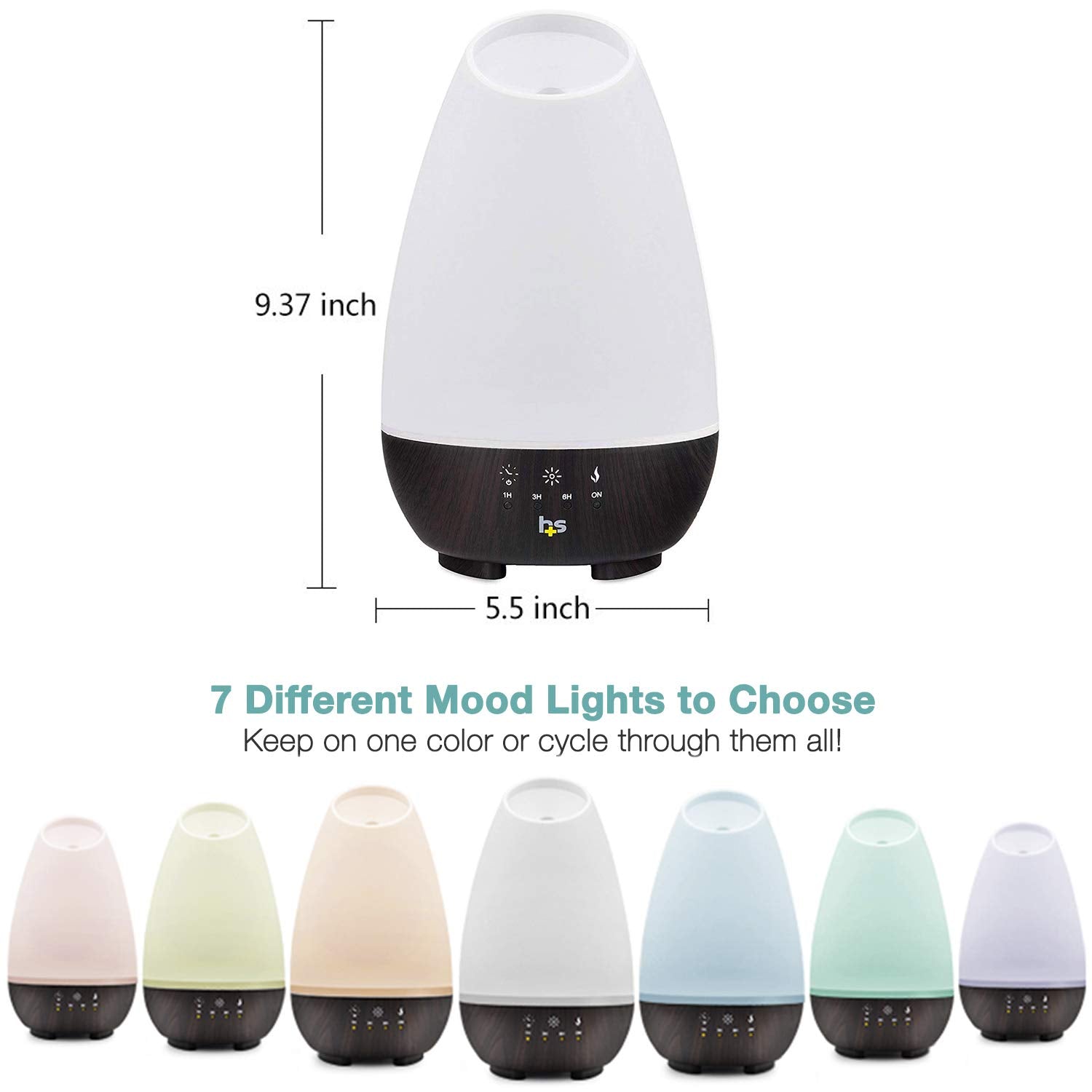 HealthSmart Essential Oil Diffuser, Cool Mist Humidifier and Aromatherapy Diffuser, FSA HSA Eligible with 500ML Tank for Large R