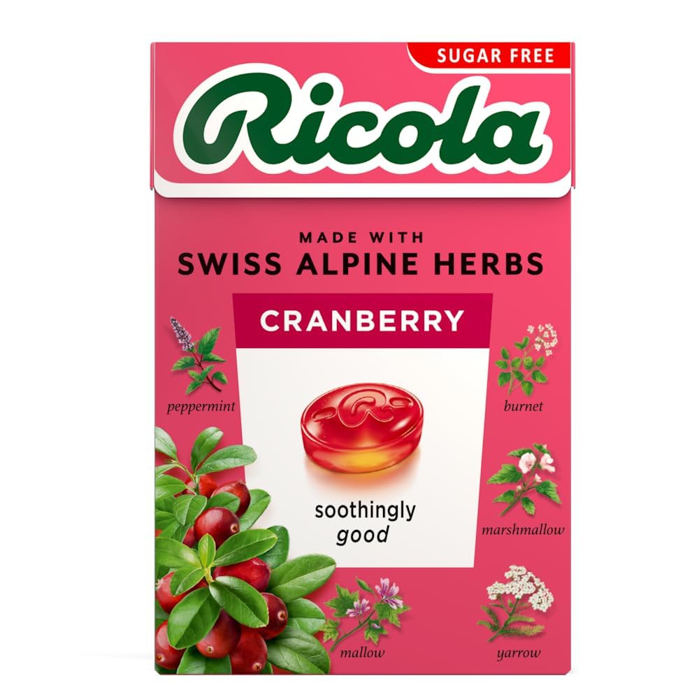 Ricola Cranberry Sf Lozenges Box 45G Pack of 20