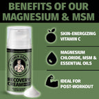 Coach Soak Magnesium Cream with MSM in Pump Bottle - Natural Recovery Cream with Magnesium Chloride & Menthol - Fast-Absorbing f