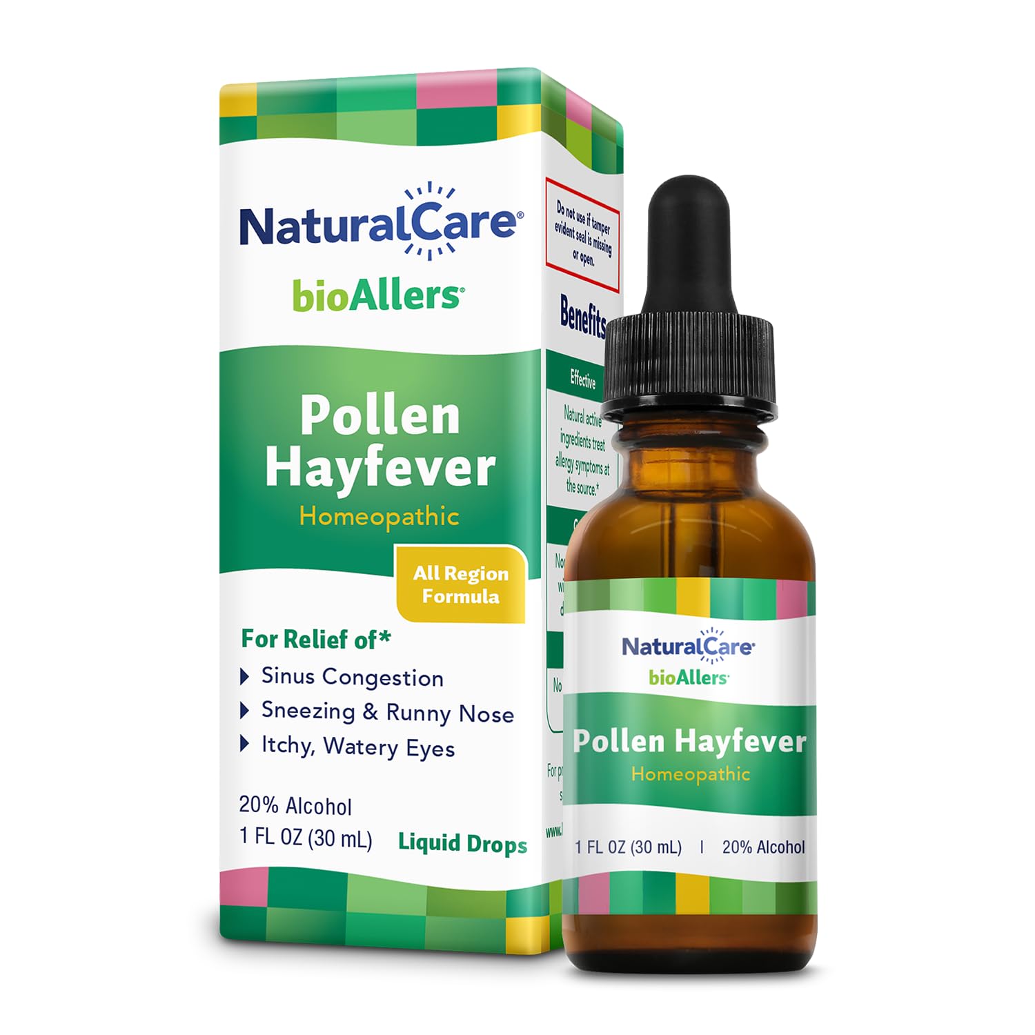 NaturalCare Pollen Hayfever Homeopathic Liquid Drops by bioAllers, 1 Fl Oz | May Provide Support Through Sneezing, Congestion, I