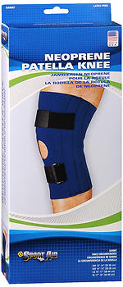 Sportaid, Knee Brace, Open Patella, Blue Neoprene, Large, 15-17 inches - 1 ea