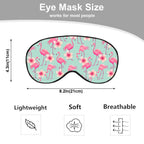 NOHSHE Pink Flamingo Eye Mask Sleeping Mask Tropical Pink Flowers Blue Sleep Masks Silky Soft Eye Cover for Women Men Shading Bl