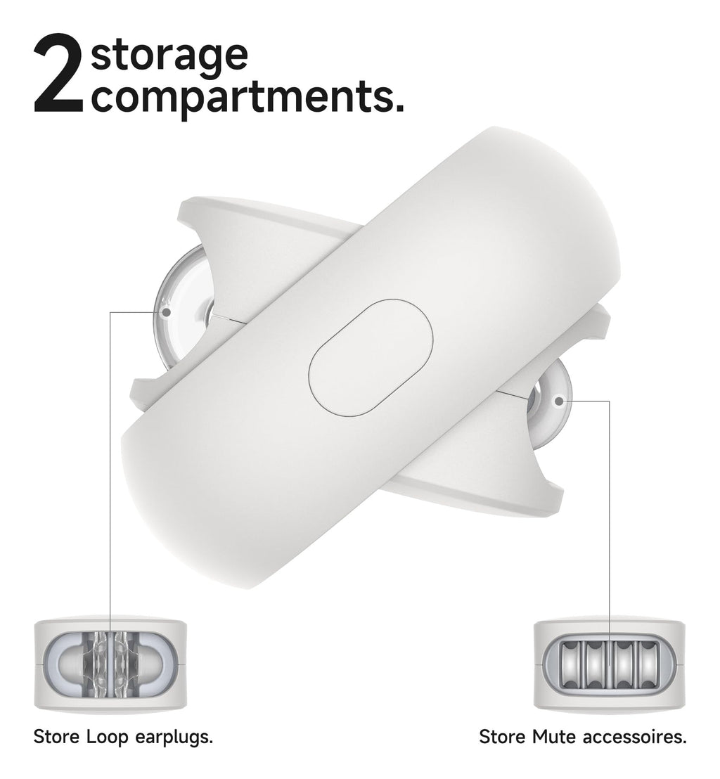SURITCH Case for Loop Earplugs, Portable Storage Container for Earplugs & Accessories, White