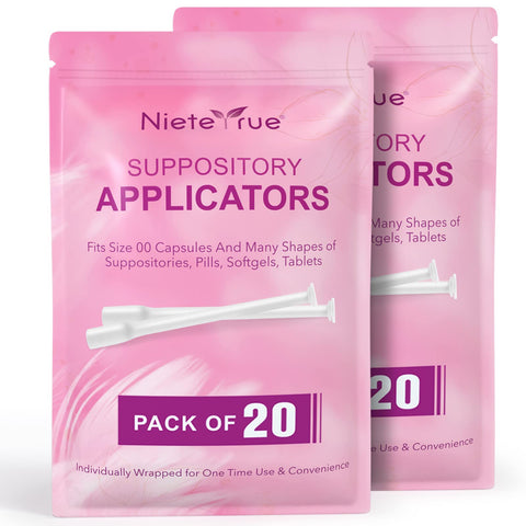 Nieteyrue (40 Packs) Disposable Vaginial Applicators Individually Wrapped Hygienic Fit to Size 00 Cap-sules and Many Shapes of S