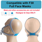 2-Pack Headgear Compatible with Airfit F30 CPAP Mask, Headgear Strap Replacement for Resmed F30, Adjustable Headband with 4 Clip