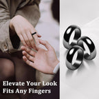 Fashtour Genuine Magnetic Hematite Rings, 3 per Order, Black Hematite Rings, Magnetic Ring, for Men and Women, for Anxiety Balan