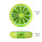 KINMINGZHU Portable Mini 7 Day Weekly Circular Shape Rotary Cute Fruit Style 3-Compartment Pill Organizer Box (Mixed Color)