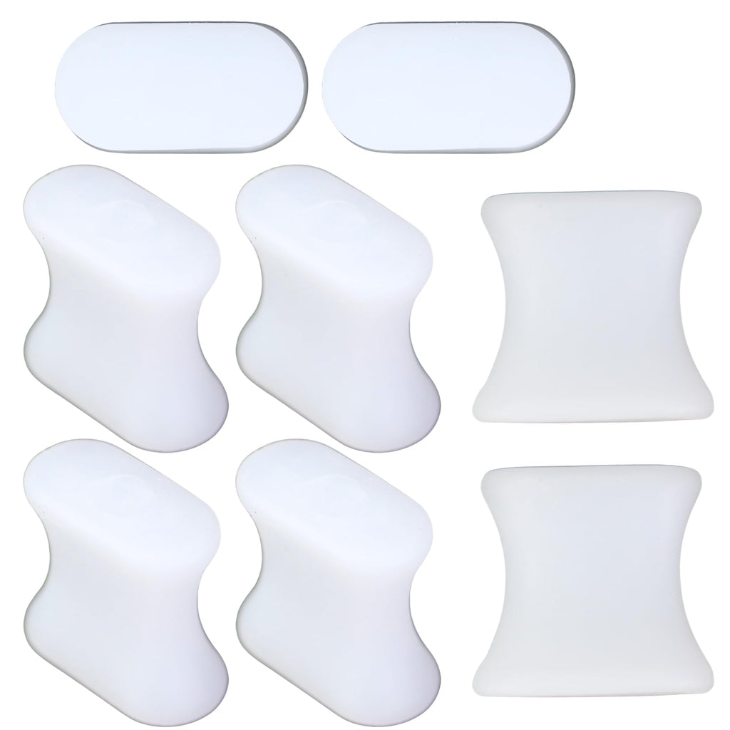 Iconikal 8-Pack Gel Orthotic Toe Spreader Spacer Separator Corrector Straightener, Medium