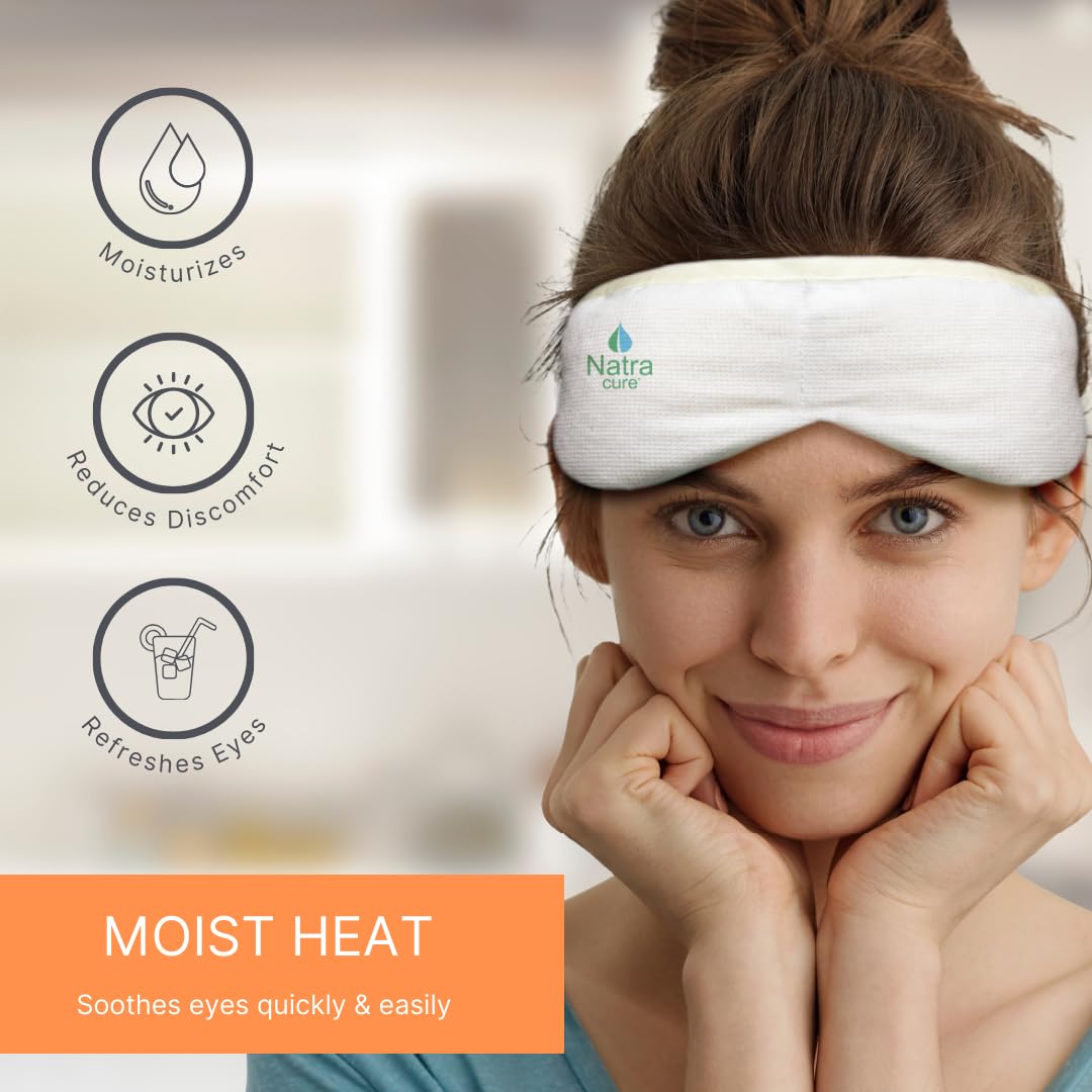 NatraCure Steam Heated Eye Mask - Warm Compress for Eyes, Microwavable Eye Mask for Dry Eyes, Stye Eye Treatment, Dry Eye Mask,