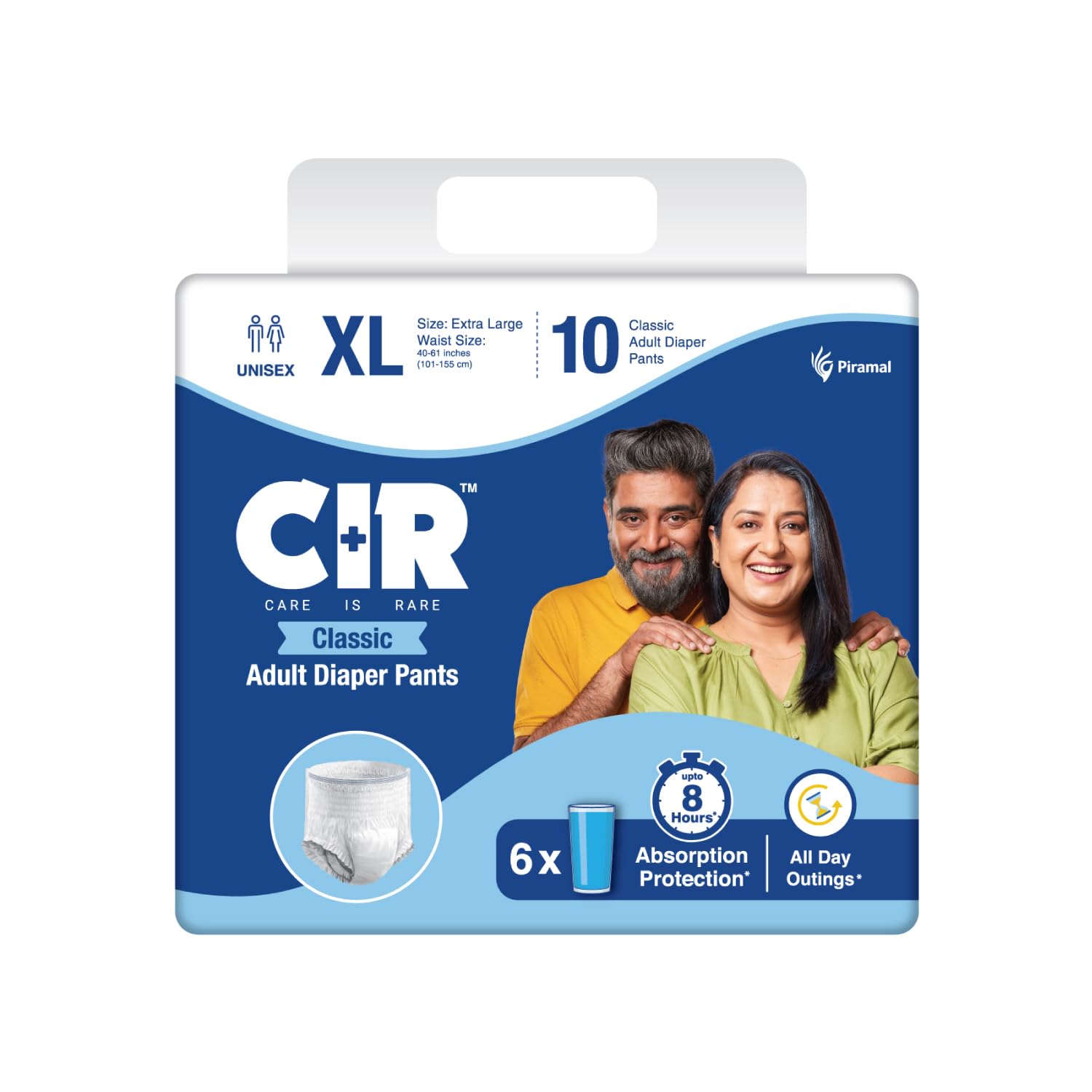 Cir Classic Adult Diaper Pants Style | Adult Diapers Xl Size (Extra Large) |Waist Size (101155 Cm | 4061) |8 Hr Absorption P