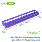 EZY DOSE Weekly (7-Day) Pill Case, Medicine Planner, Vitamin Organizer Box, X-Large Locking Compartments to Secure Prescription