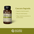 Natures Sunshine Cascara Sagrada Capsules - Promotes Intestinal Support for a Healthy Colon - 100 Capsules (50 Servings)