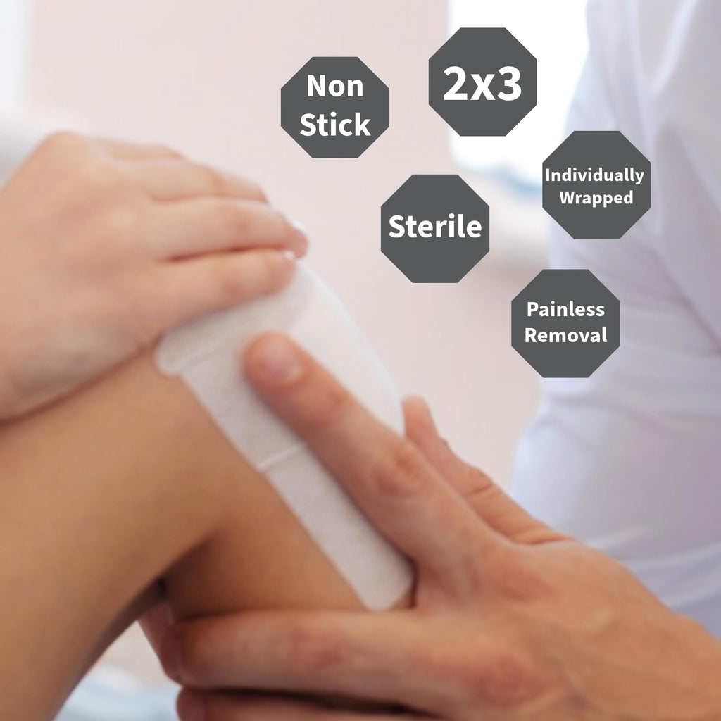 Vakly Sterile Non-Adherent 2x3 Pads - Thick Non-Stick Non-Adhesive Wound Dressing Gauze 2x3 Individually Sealed | Highly Abs