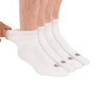 Doctor's Choice Diabetic Socks for Men, Seamless Ankle Socks with Non-Binding Top, Provides Extra Comfort for Gout, 4-Pairs, Whi